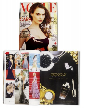 OROGOLD Cosmetics in Vogue.