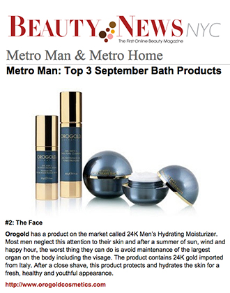 Beauty News NYC presents the 24K Men’s Hydrating Moisturizer from OROGOLD Cosmetics.