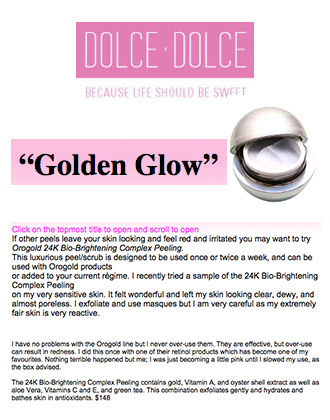 Dolce Dolce introduces the 24K Bio-Brightening Complex Peel from OROGOLD.