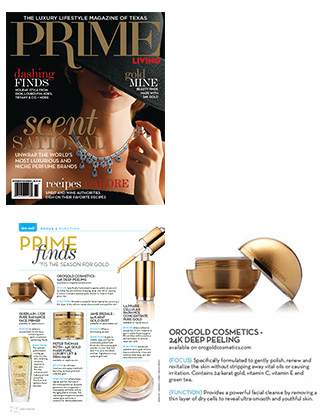 OROGOLD 24K Deep Peeling on PRIME Living Magazine.