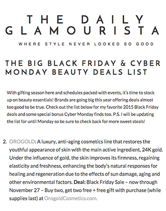 OROGOLD Black Friday Sale featured on The Daily Glamourista.